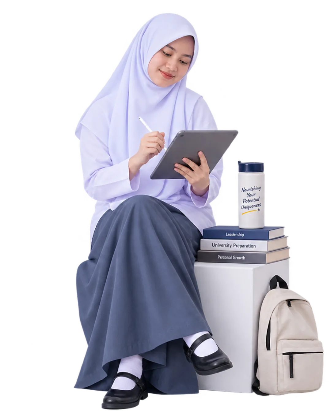 Siswa SMA BM Omni belajar dengan perangkat digital